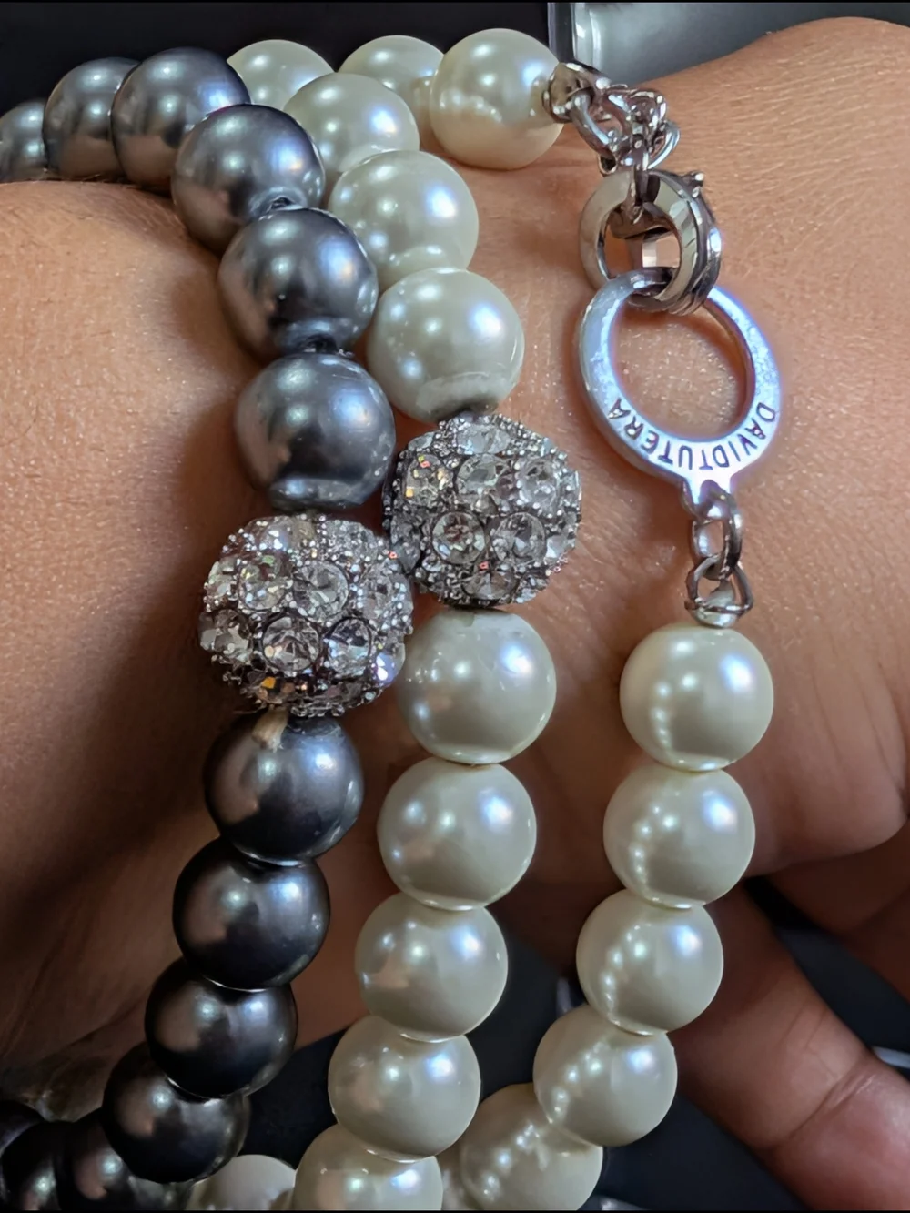 David Tutera 12486 White Sydney Ball Necklace And Bracelet Set Women's Jewelry